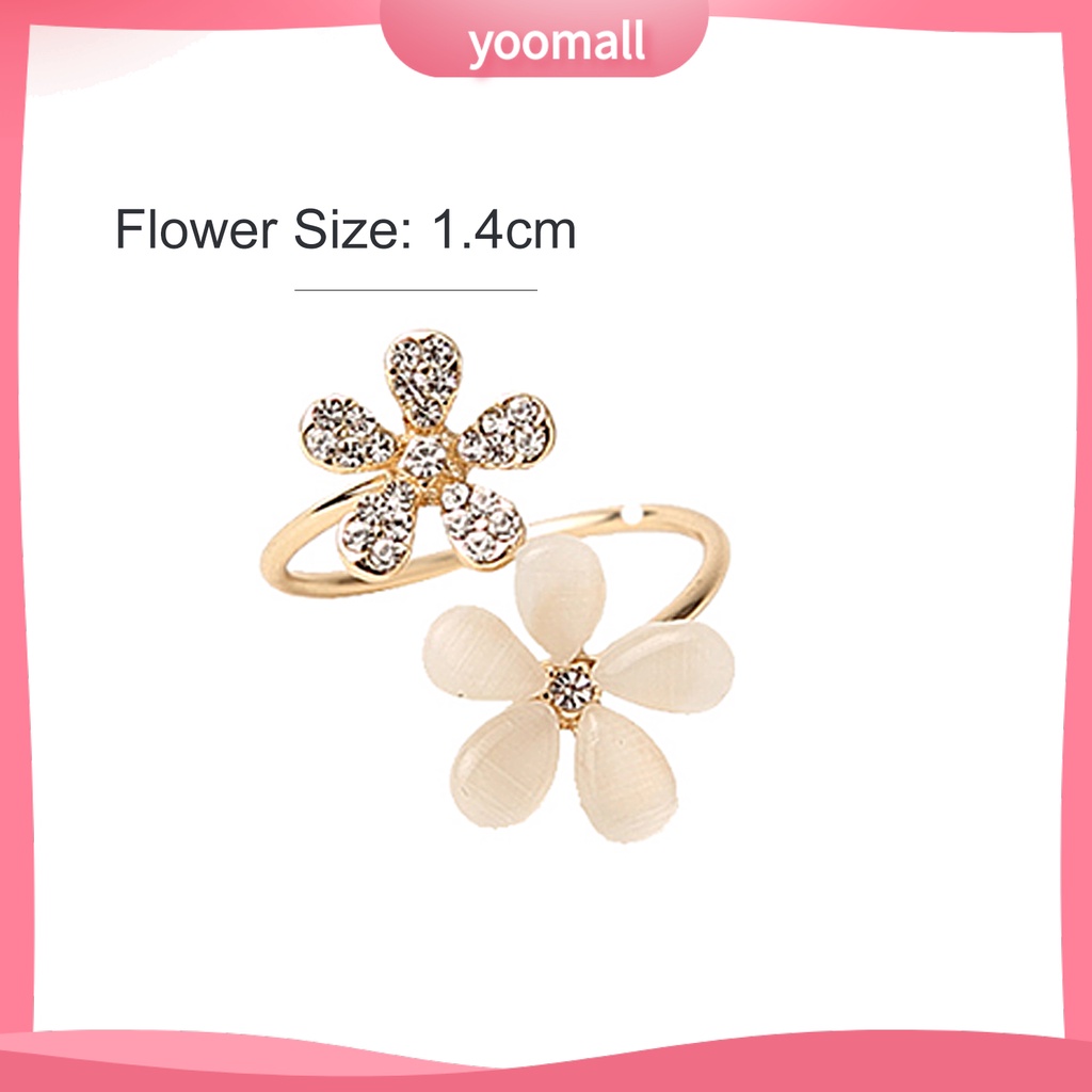 Nhẫn Hở Đính Đá Opal Nhân Tạo Trọng Lượng Nhẹ Tùy Chỉnh Thời Trang Cho Nữ