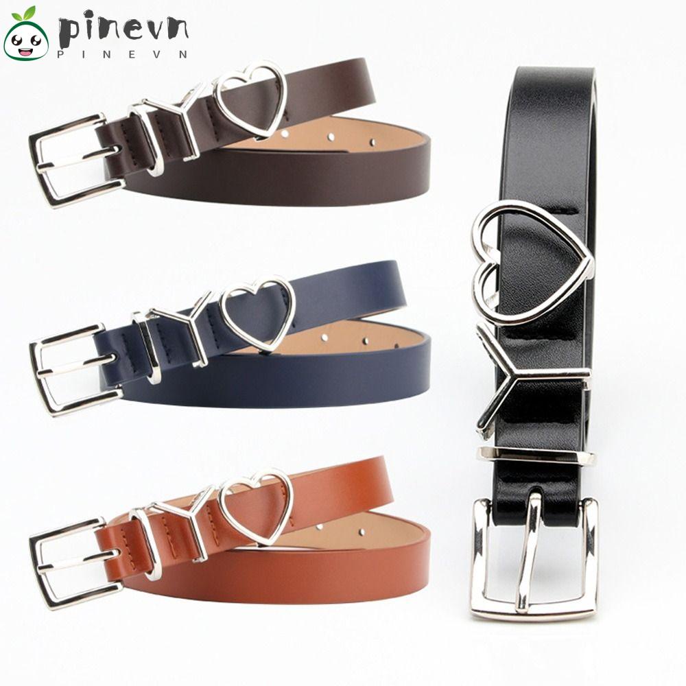 PINEVN Thắt Lưng Da PU Thiết Kế Khóa Gài Phối Quần Jean Thời Trang Cá Tính