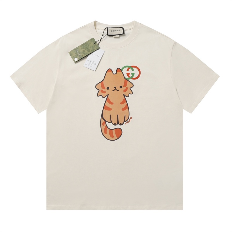 Áo Thun Tay Ngắn Cổ Tròn In Hình Mèo Dễ Thương Thời Trang Unisex G55