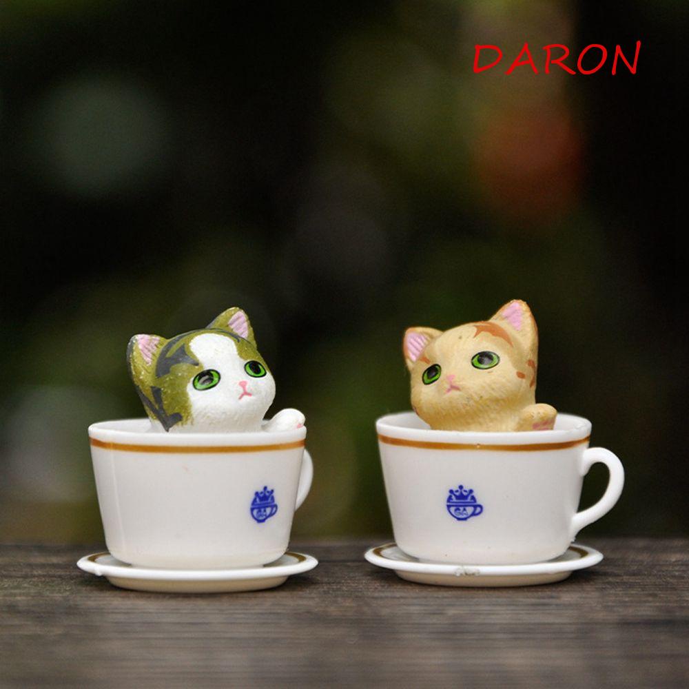 DARON Mô Hình Chó Mèo Hoạt Hình Mini Bằng Nhựa Resin Trang Trí Bánh Kem / Tiểu Cảnh DIY