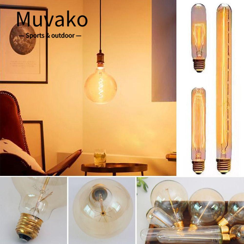 MUVAKO Đuôi Đèn E27 40W Phong Cách Cổ Điển Kèm Giá Đỡ