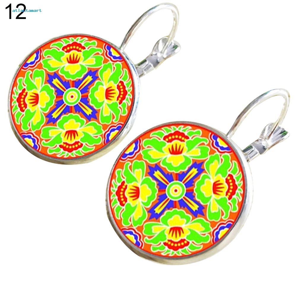 Túi Đựng Đồ Dùng Cao Cấp Tiện Dụng| Khuyên Tai Nữ Trang Dáng Tròn Họa Tiết Hoa Mandala Độc Đáo