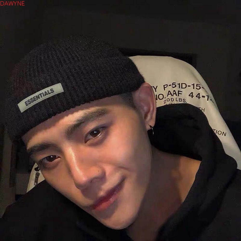 DWAYNE Mũ Len Beanie Họa Tiết Kẻ Sọc In Chữ Đơn Giản Thời Trang Thu Đông Cho Cặp Đôi