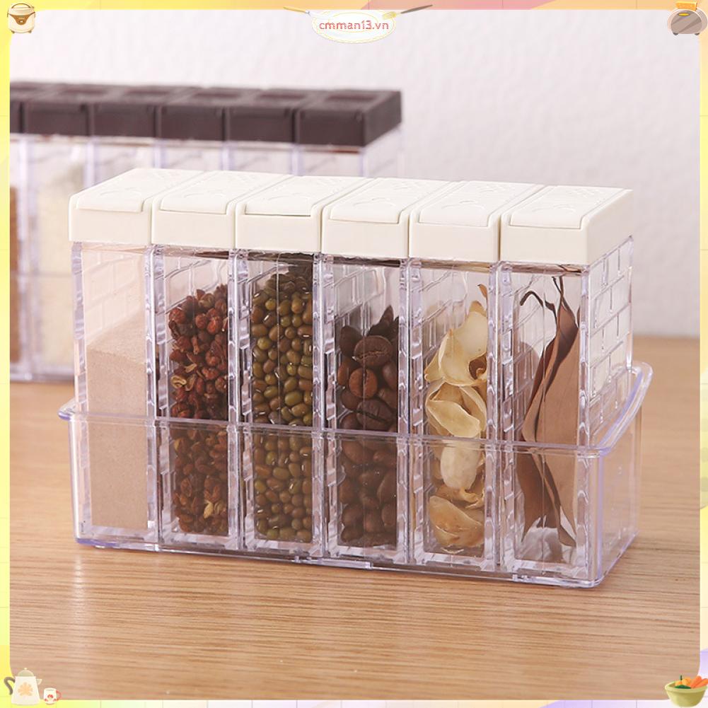 Best cook Bể chứa gia vị Hộp đựng có nắp mở hai chiều trong suốt cho nhà bếp
