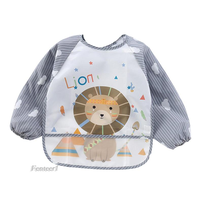 Yếm Ăn Chống Thấm Nước Có Túi Tiện Dụng Cho Bé Từ 6-36 Tháng Tuổi