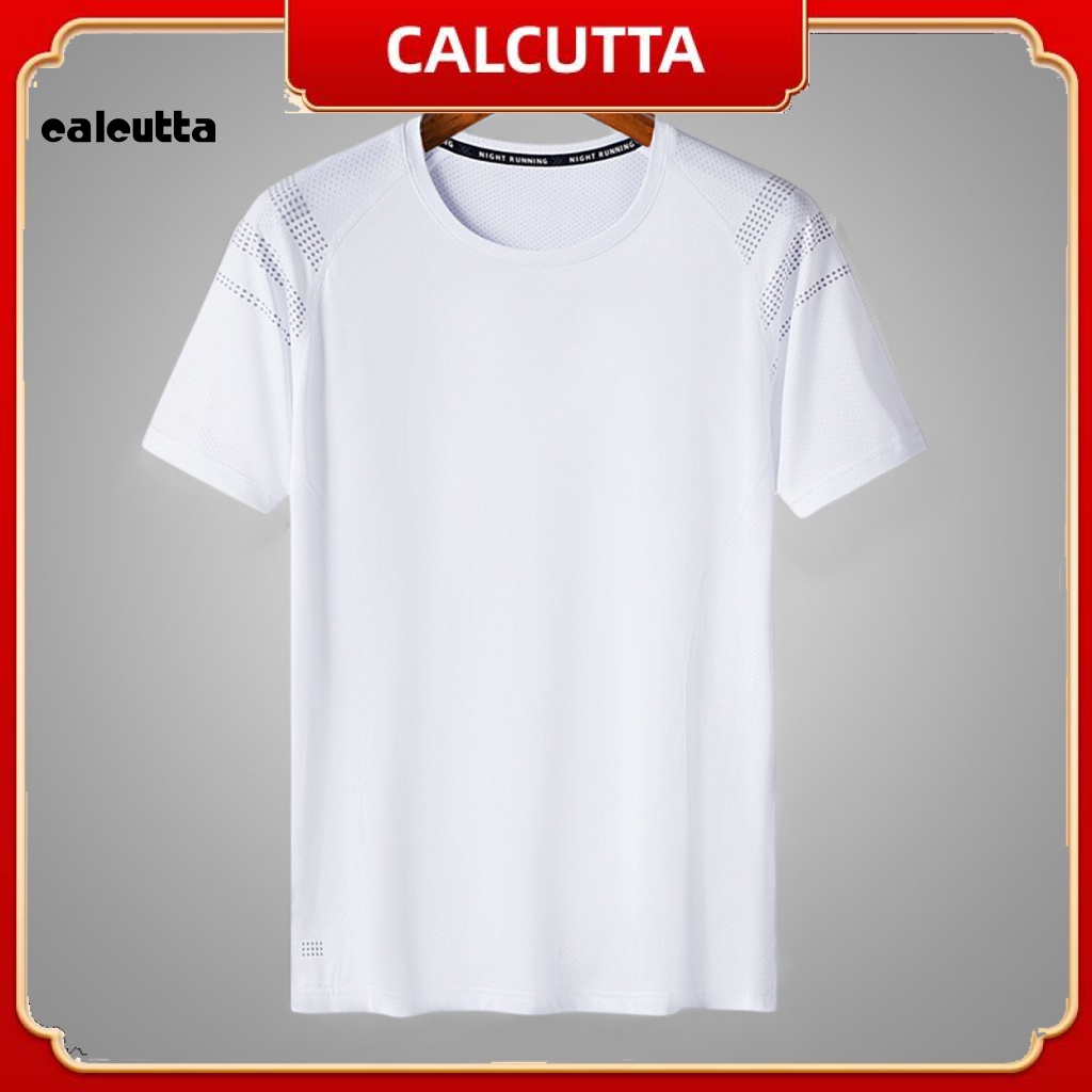 Áo Thun Tay Ngắn Cổ Tròn Màu Trơn Thoáng Khí Thời Trang Mùa Hè Cho Nam