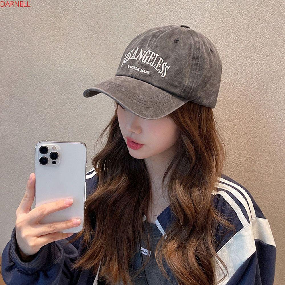 DARNELL Mũ Lưỡi Trai Thêu Chữ Phong Cách Hàn Quốc Thời Trang Cho Nam Nữ