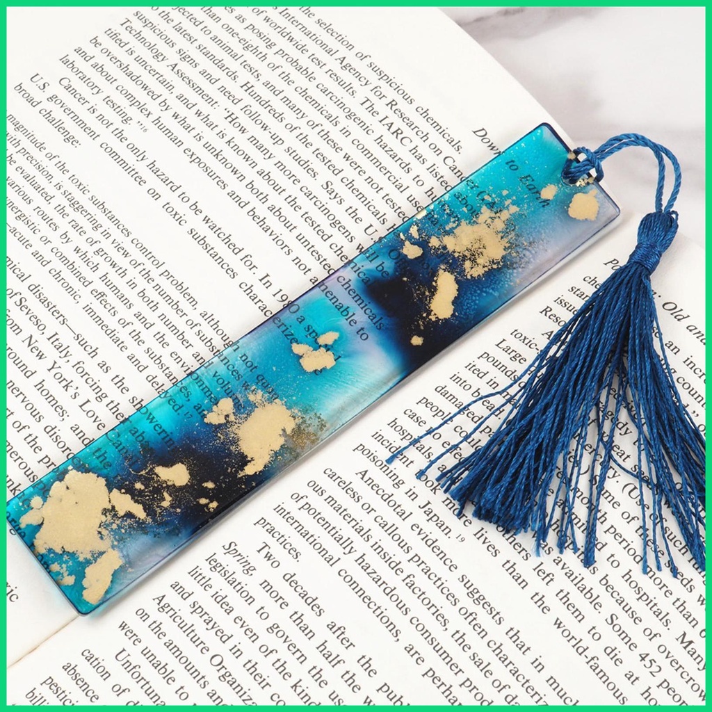 Khuôn Silicone Làm Thẻ Đánh Dấu Trang Sách DIY Kèm Tua Rua Gọn Nhẹ Tiết Kiệm Không Gian