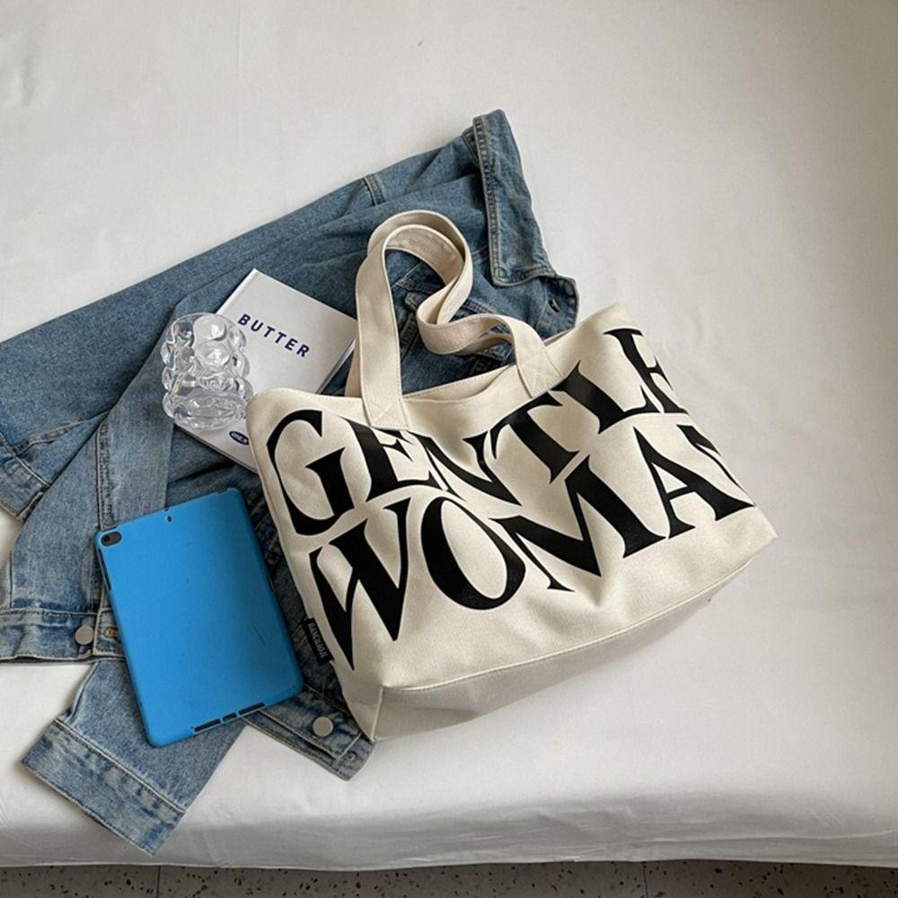 LOMBARD Túi Xách Vải Canvas In Chữ Xinh Xắn Cho Mẹ Bỉm Sữa