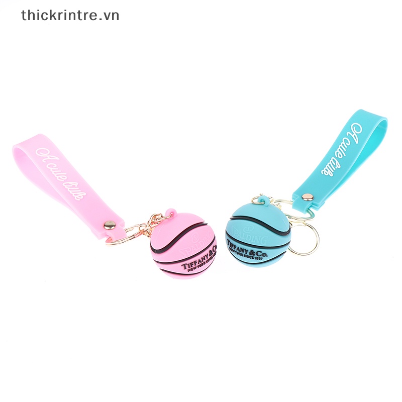 1 Móc Khóa Cao Su PVC Mềm Hình Quả Bóng Rổ 3D