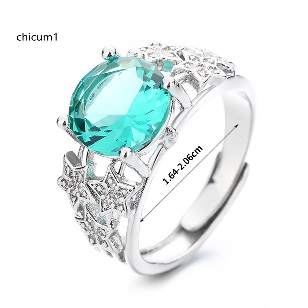 Nhẫn Hở Hình Ngôi Sao Năm Cánh Đính Đá Phong Cách Retro Thời Trang Cho Nữ
