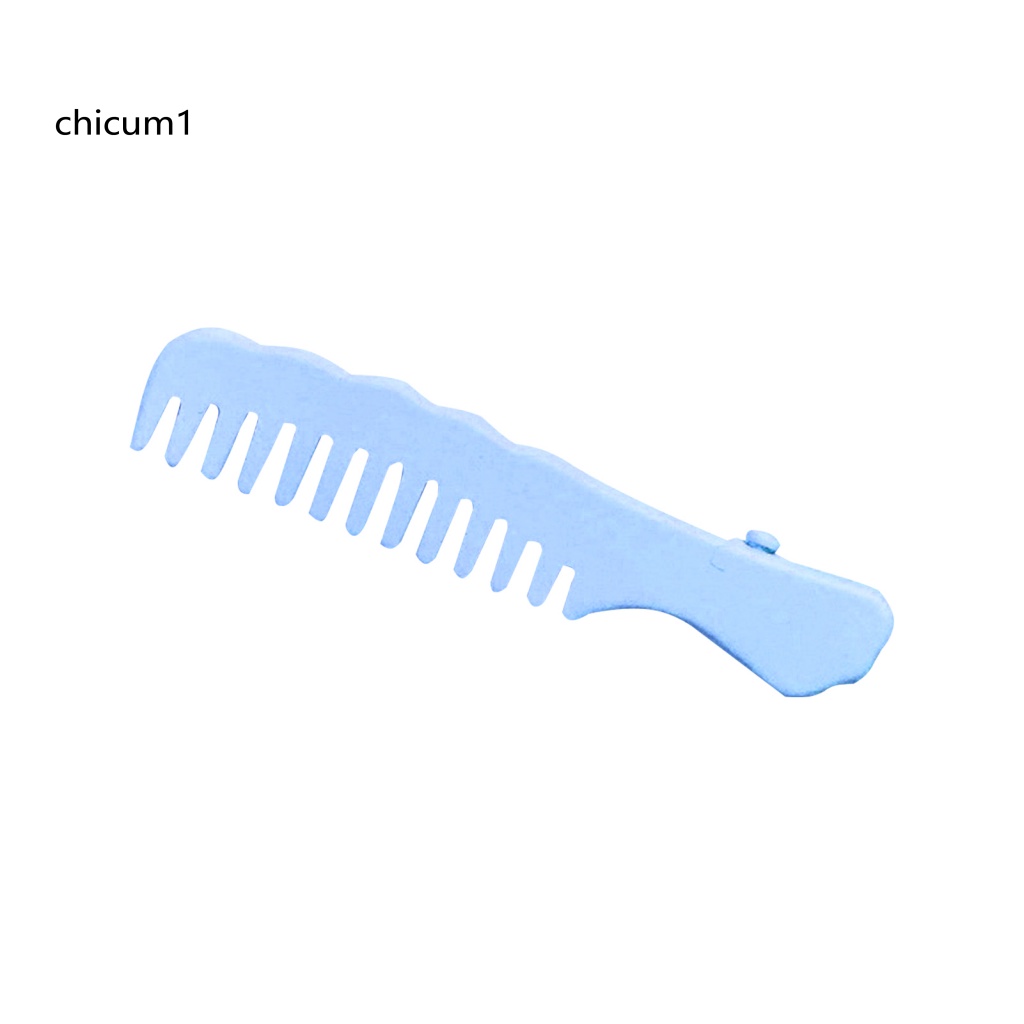 Kẹp Tóc Màu Trơn Chống Trượt Thiết Kế Hình Lược Hoạt Hình Dễ Thương