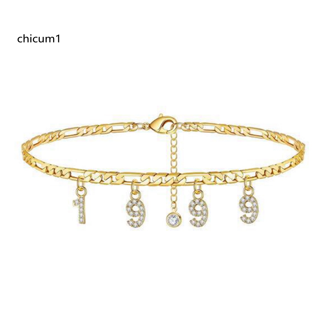 Vòng Đeo Tay Sinh Nhật Số 1997-2005 Có Thể Điều Chỉnh Kích Cỡ