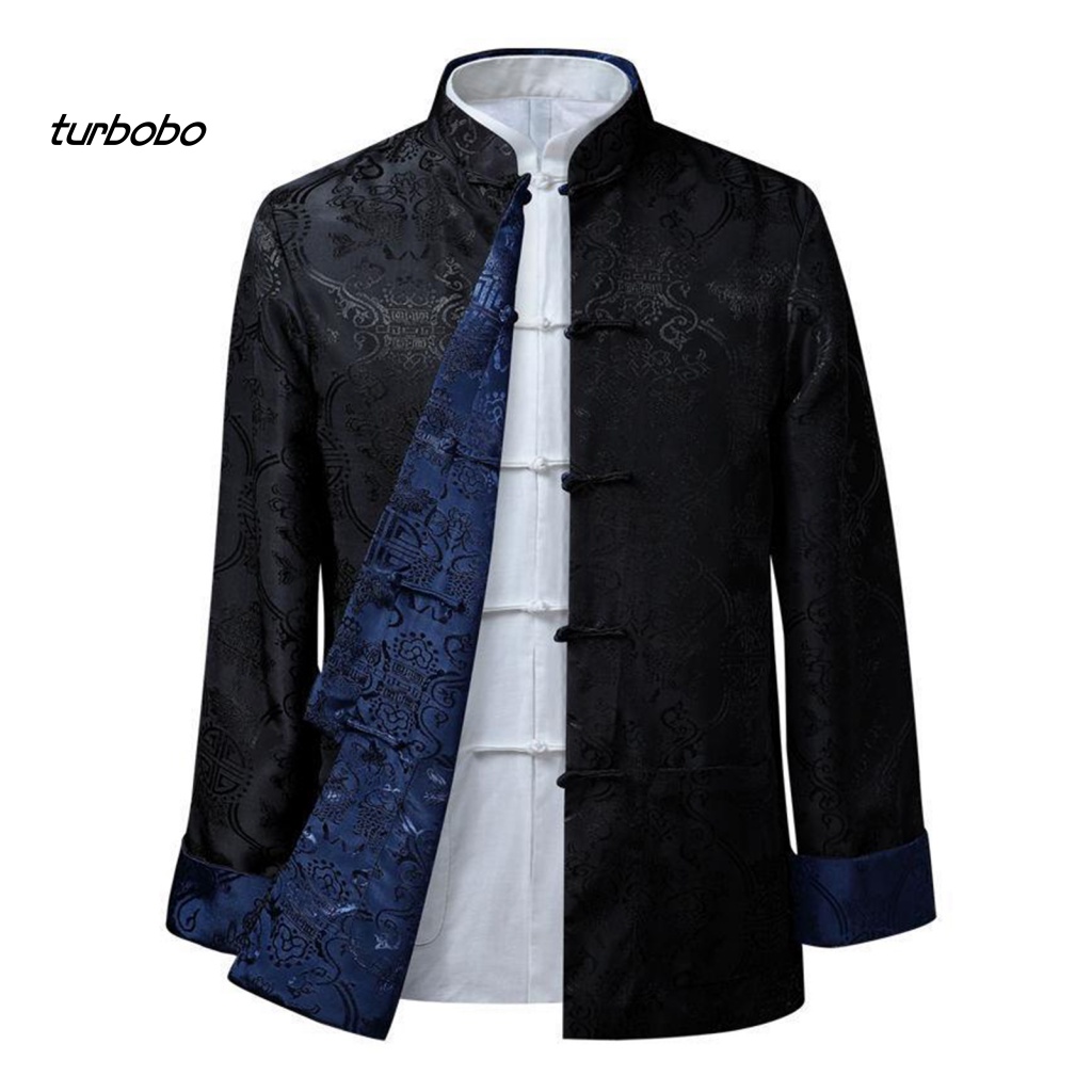 Turbobo Tang Áo Khoác Vest Truyền Thống Trung Hoa Cổ Đứng Tay Dài Có Thể Đảo Ngược Giữ Ấm Phong Cách Trung Hoa Cổ Điển Cho Cuộc Sống Hàng