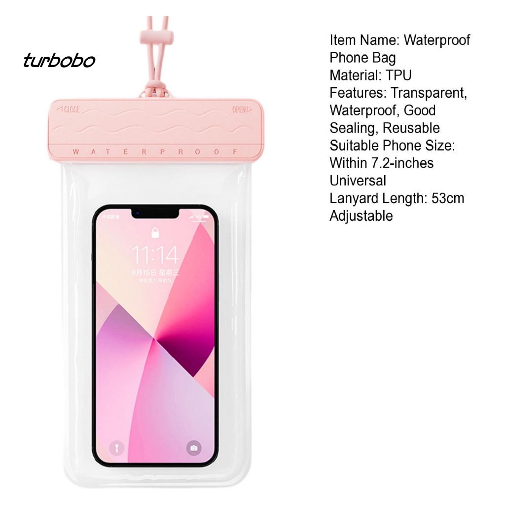 Túi Đựng Điện Thoại Trong Suốt Chống Nước Có Thể Điều Chỉnh Được Màn Hình Cảm Ứng IPX8