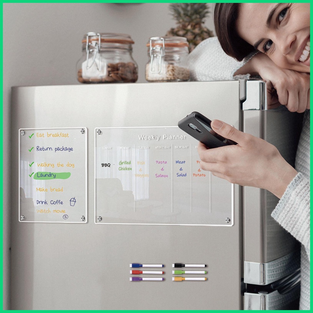 Bảng Trắng Ghi Chú Từ Tính Bằng Acrylic Nhỏ Gọn Cho Jwvn