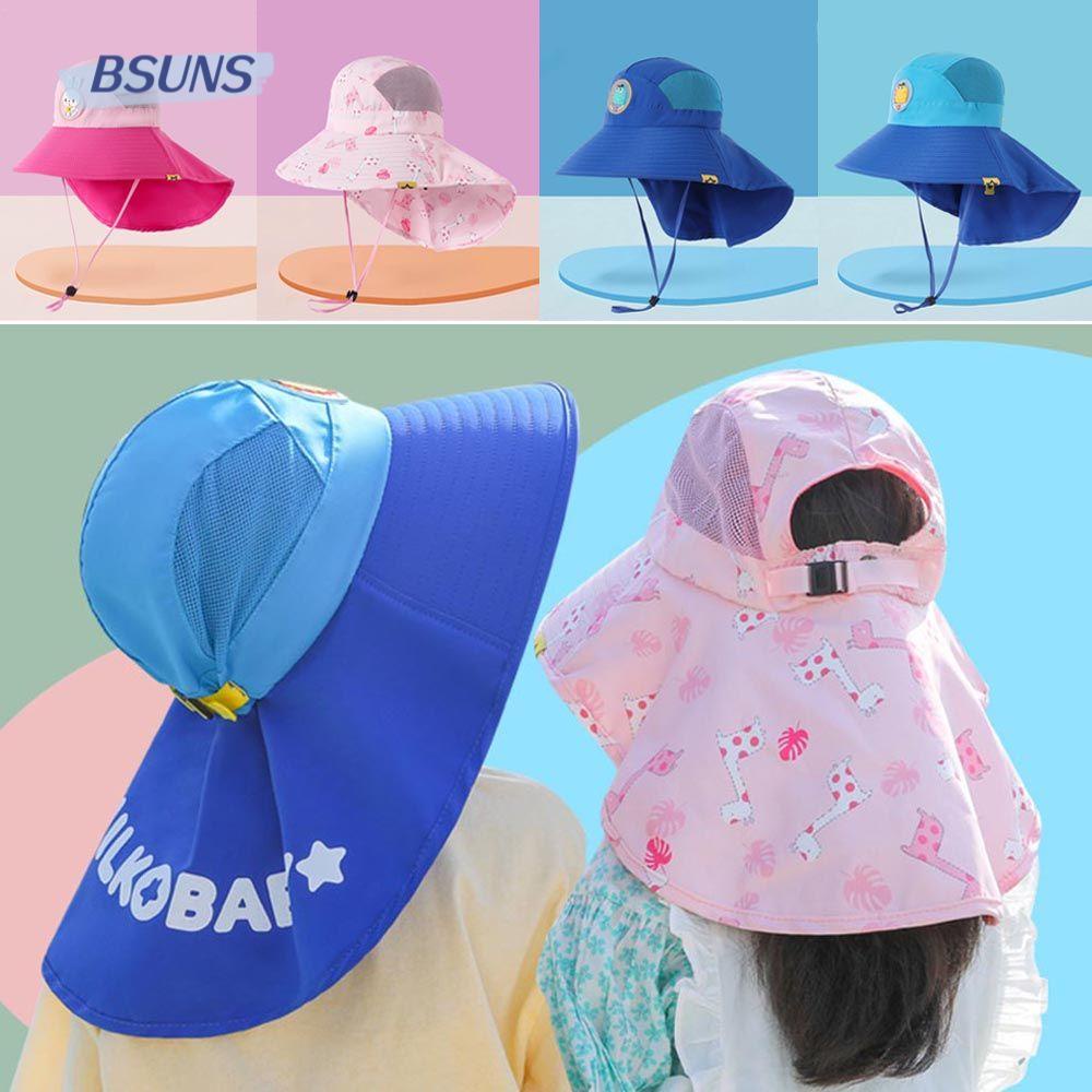 BSUNS Mũ Vành Rộng Chống Tia UV Họa Tiết Hoạt Hình Thời Trang Mùa Hè Dành Cho Bé