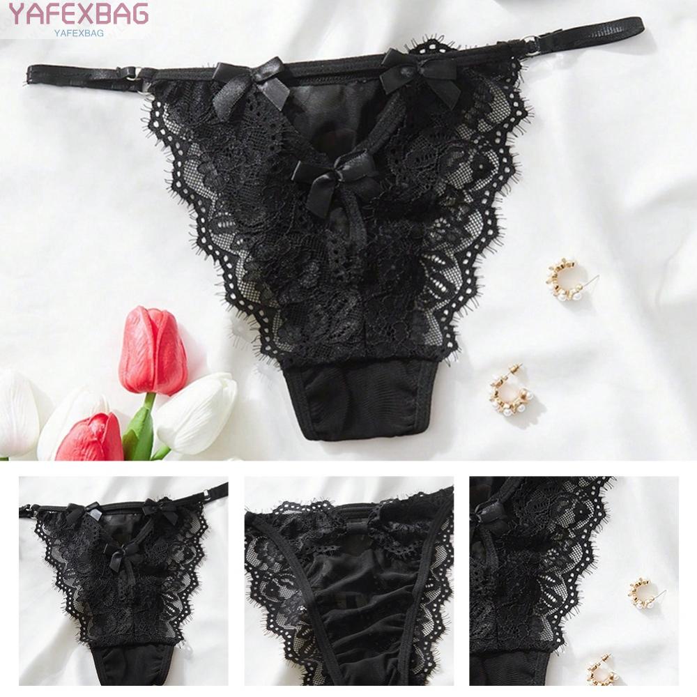 Soft Waist Women Briefs Hollow Lace Lingerie Panties Slightly Stretched