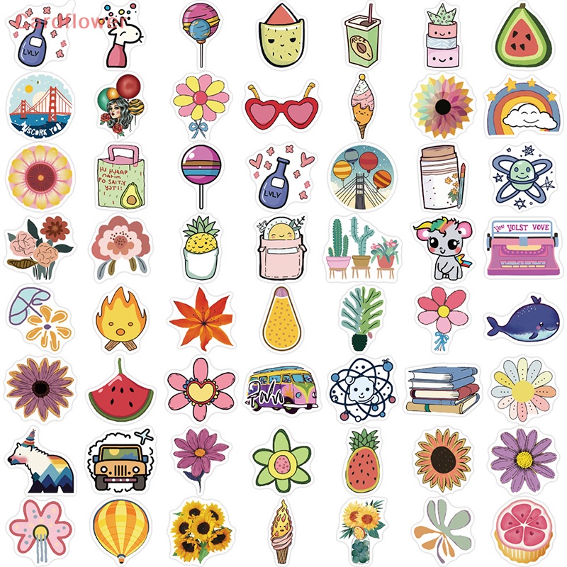 Bộ 57 Miếng Dán Hoạt Hình Trang Trí Laptop Phong Cách Âu Mỹ