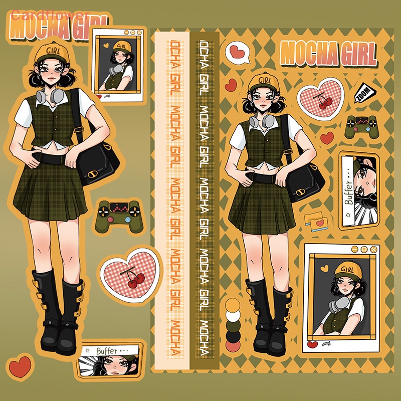 Bộ 8 Miếng Dán Chống Nước Trang Trí Laptop / Sổ Tay / Ván Trượt / Điện Thoại / Đồ Chơi Trẻ Em Mẫu Mới