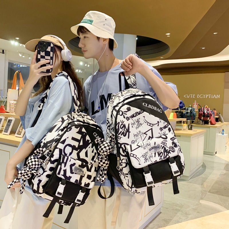 Ba Lô Đa Năng Thoáng Khí Sức Chứa Lớn In Họa Tiết Graffiti Dễ Thương Vui Nhộn Thời Trang Unisex SY2 YS2
