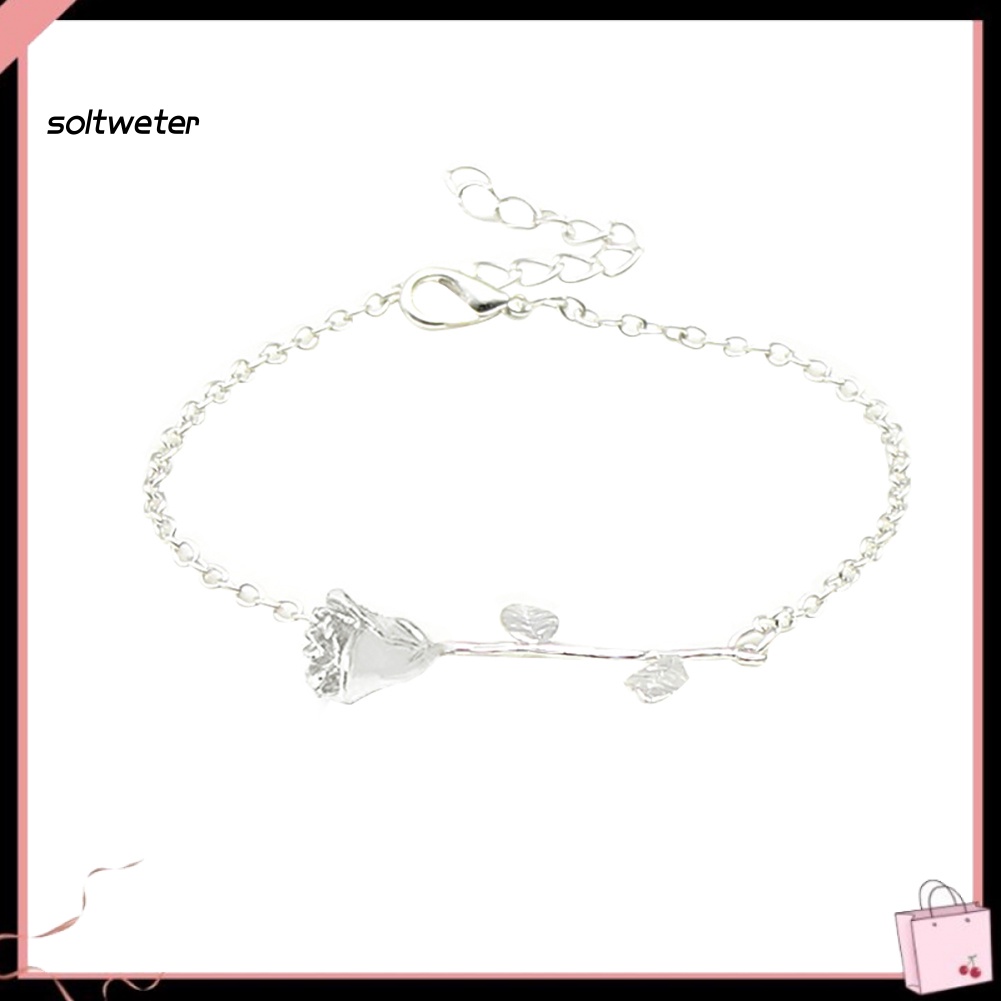 Vòng Tay Nữ Đính Hoa Hồng Thời Trang