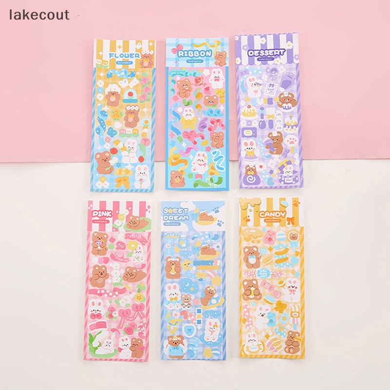 Bộ 6 Tấm Sticker Dán Trang Trí Họa Tiết Hoạt Hình Dễ Thương Bắt Mắt
