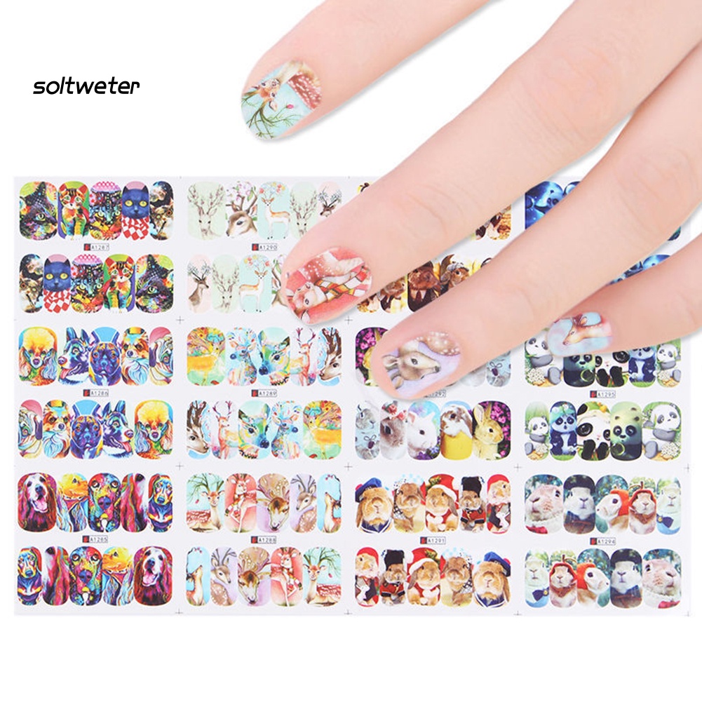 Bộ 12 Miếng Dán Trang Trí Móng Tay Nghệ Thuật