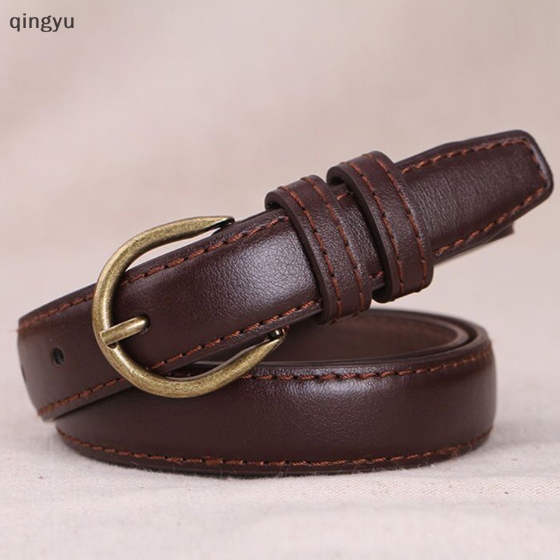 Thắt Lưng Da PU Khóa Vuông Màu Đen Phong Cách Vintage Mới Cho Nữ