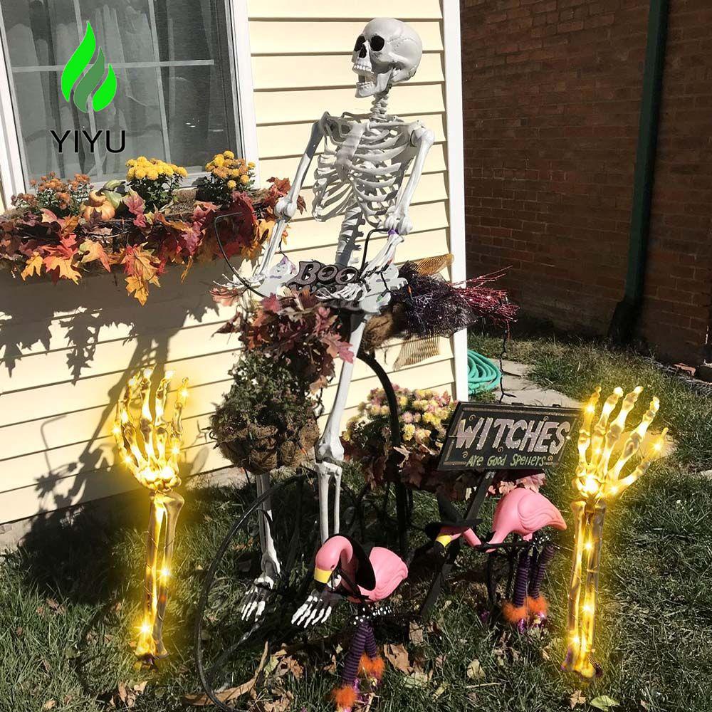 YIYU Bộ 2 Dây Đèn Led Hình Bàn Tay Xương Phát Sáng Dùng Trang Trí Độc Đáo