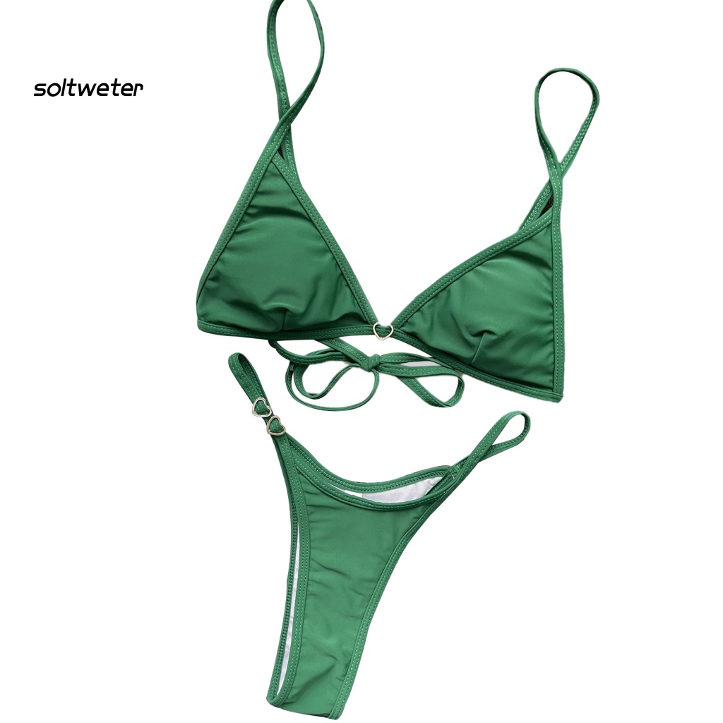 Bộ Bikini 2 Mảnh Màu Sắc Thời Trang Gợi Cảm Cho Nữ