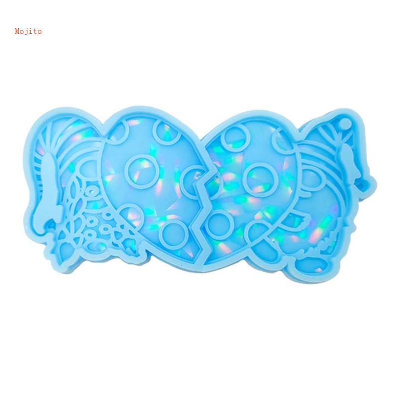 Khuôn Silicone Hình Trái Tim Gnome Làm Móc Khóa DIY