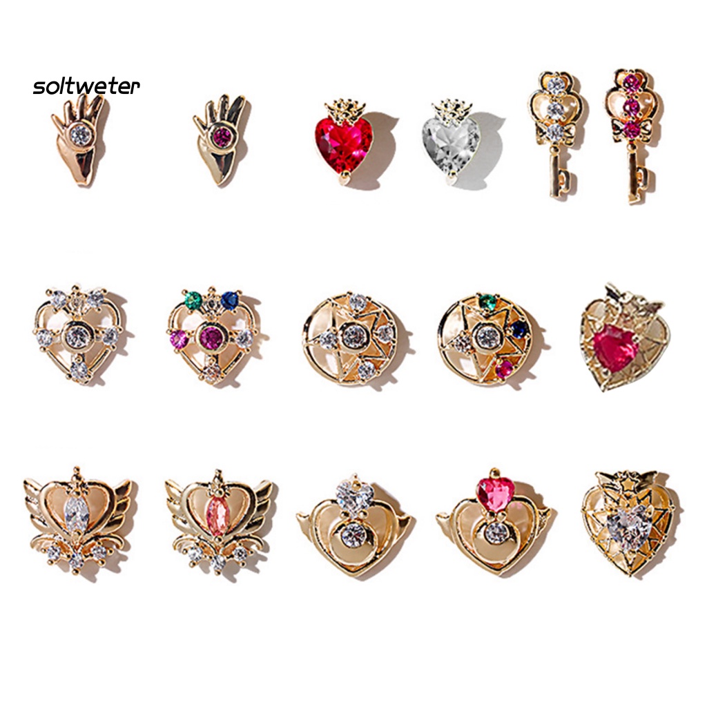 Bộ 5 Phụ Kiện Đá Zircon 3D Tự Trang Trí Móng Tay Nghệ Thuật Cho Nữ