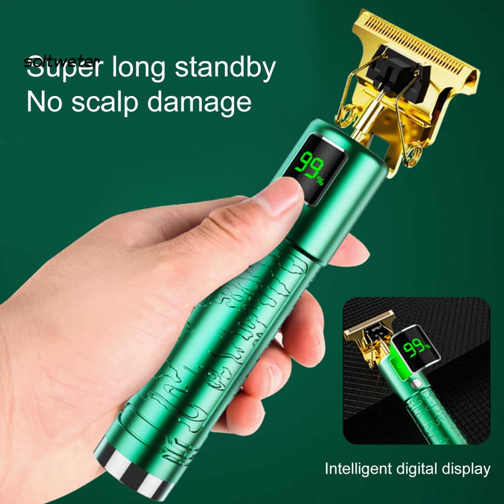 Tông Đơ Cắt Tóc Lưỡi Nhọn Bằng Thép Không Gỉ Năng Lượng Mạnh Hiển Thị Kỹ Thuật Số Thời Gian Chờ Lâu Thấp Không Dây Dùng Cho Salon