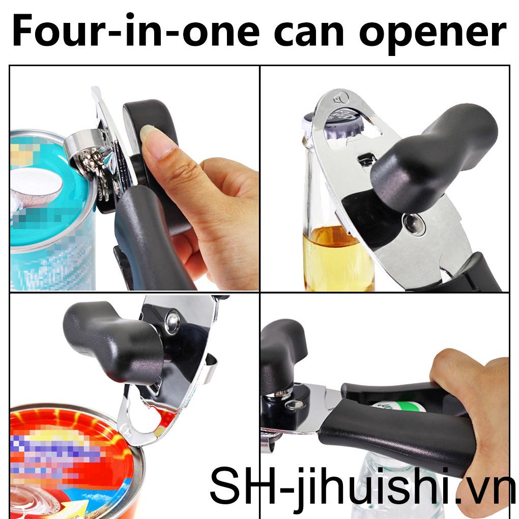 Dụng Cụ Mở Nắp Lọ Bằng Thép Không Gỉ Chống Trượt Màu Đen