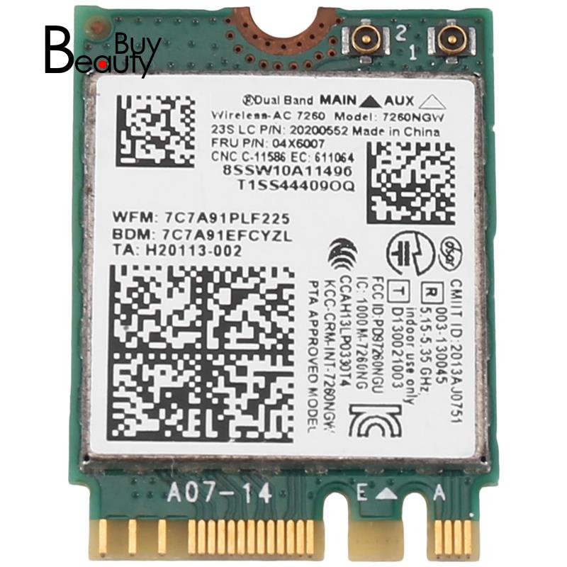 Thẻ WiFi 7260NGW 7260AC 2.4G / 5G BT4.0 Fru 04X6007 Cho Thinkpad X250 X240 X240S X230S T440 W540 T54