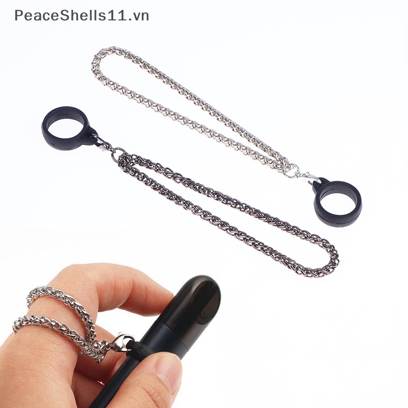 Vòng Đeo Tay / Nhẫn Bằng Silicone Phối Dây Xích Kim Loại Chống Rơi