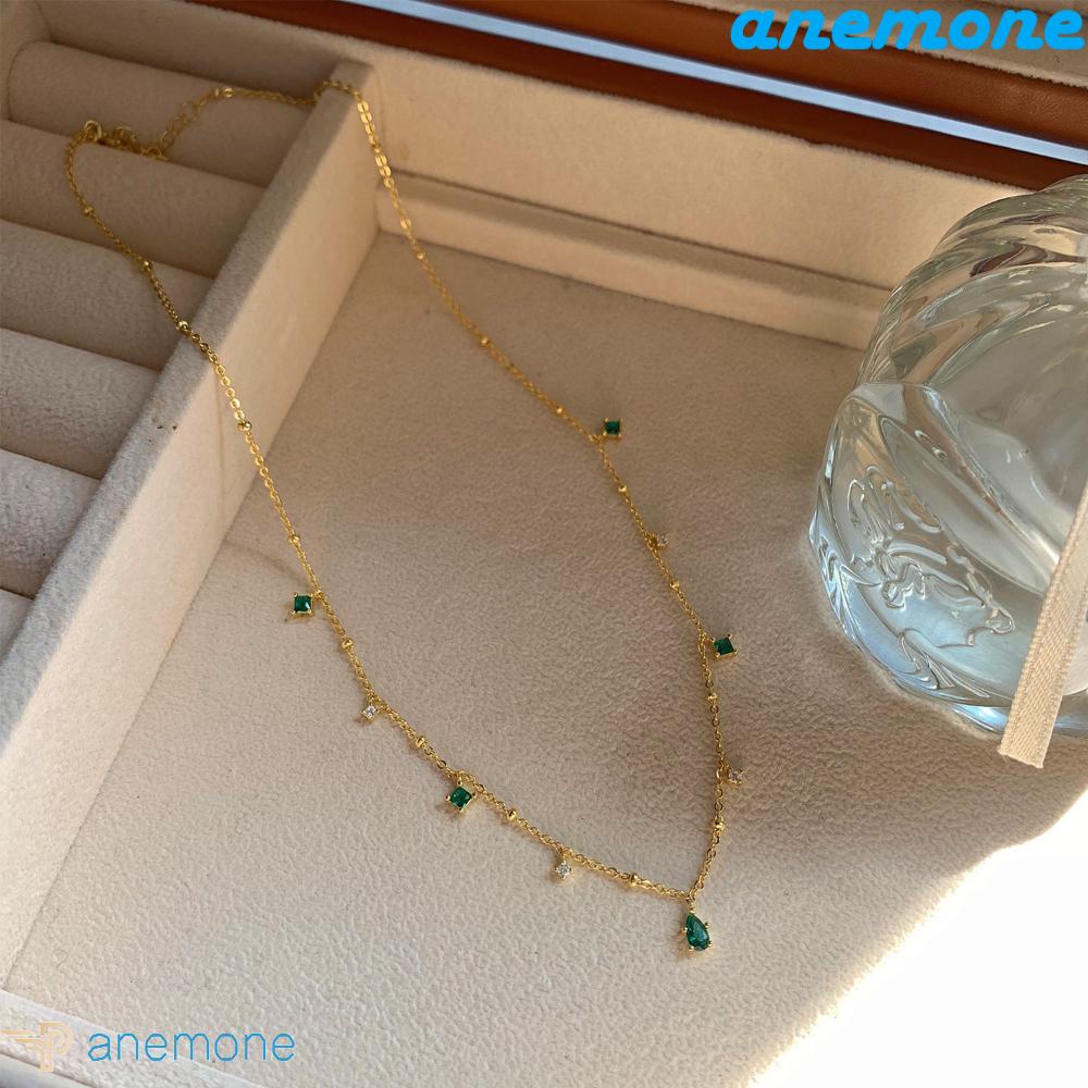 ANEMONE Vòng Cổ Choker Đồng Đính Đá Zircon Đơn Giản Cho Nữ