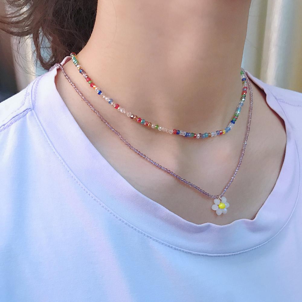 ANEMONE Vòng cổ Mặt Hoa Nhiều Màu Sắc Dễ Thương Cho Nữ