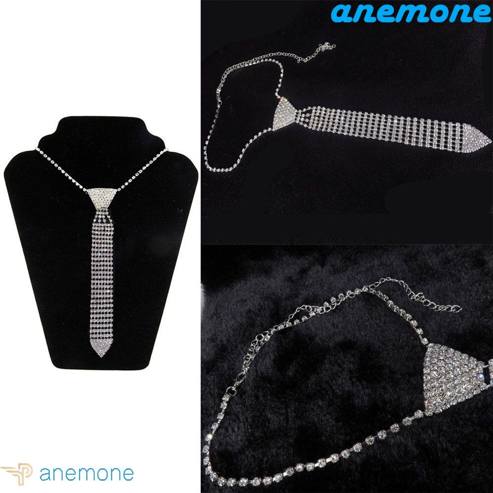 Vòng cổ Bạc Đính Đá Lấp Lánh Phong Cách Retro Cho Nữ