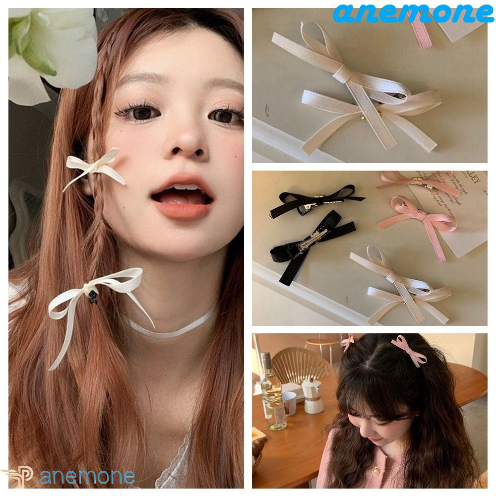 ANEMONE Kẹp Tóc Nơ Y2k Phong Cách Hàn Quốc Ngọt Ngào Cho Nữ