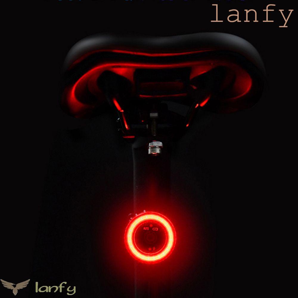 LANFY Đèn Đuôi Xe Đạp Leo Núi Cảm Biến Thông Minh Kèm Sạc USB Tiện Dụng Chất Lượng Cao