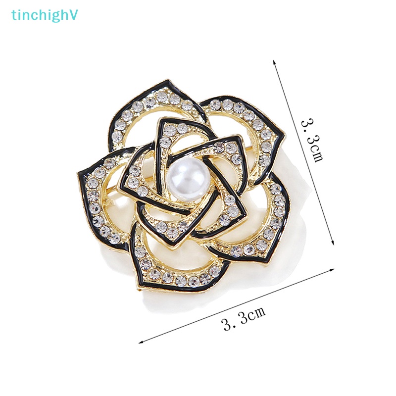 Ghim Cài Áo Hình Hoa Trà Đính Ngọc Trai Thời Trang Cho Nữ