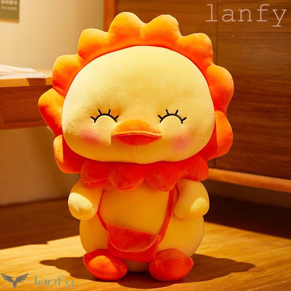 LANFY Đồ chơi nhồi bông Hình Vịt Và Hoa Hướng Dương Dễ Thương Trang Trí Nhà Cửa