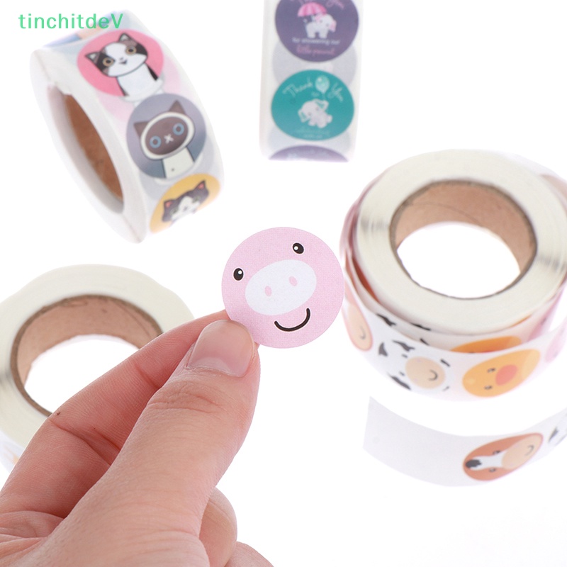 [TinchitdeV] 1 Cuộn 500 Miếng Dán Hình Động Vật Rừng Đục Lỗ Cho Bữa Tiệc Trẻ Em [Mới]