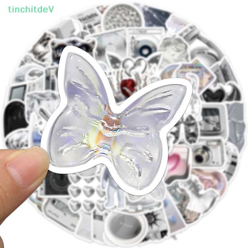 Bộ 66 Miếng Dán Màu Bạc Phong Cách Graffiti Hiện Đại Đơn Giản Trang Trí Vali / Laptop