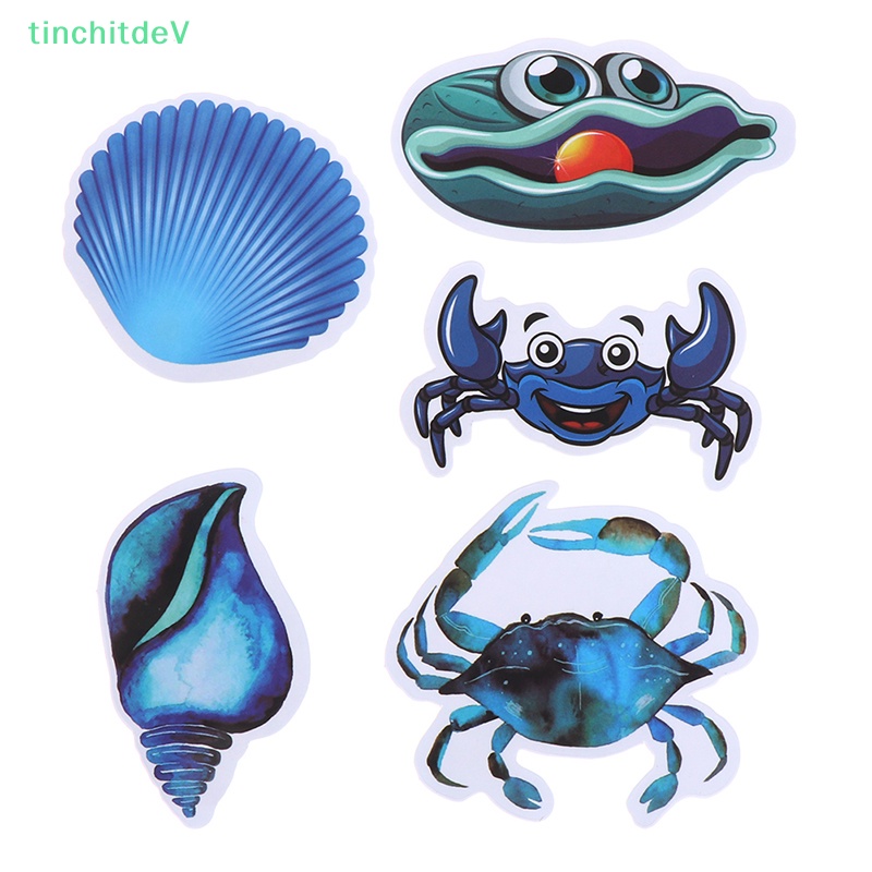Bộ 49 Miếng Dán Hình Động Vật Biển Xanh Dương Dễ Thương Trang Trí Ván Trượt / Laptop
