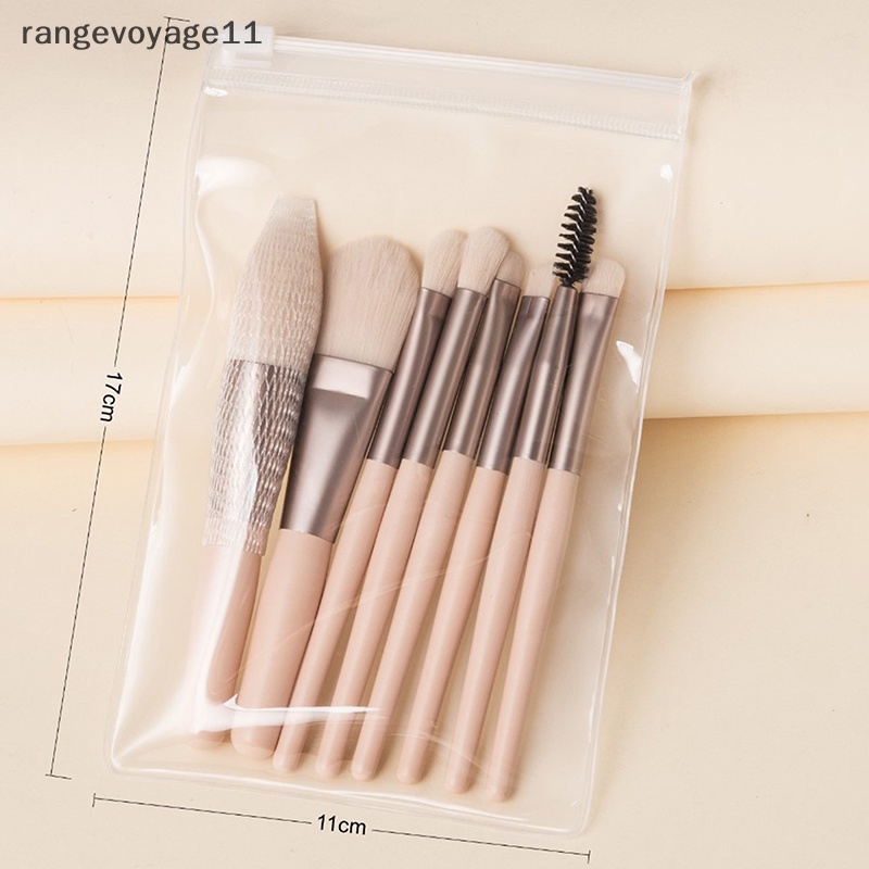 Set 8 Cọ Trang Điểm Mini Tay Cầm Mềm Mại Tiện Dụng Cho Người Mới Bắt Đầu