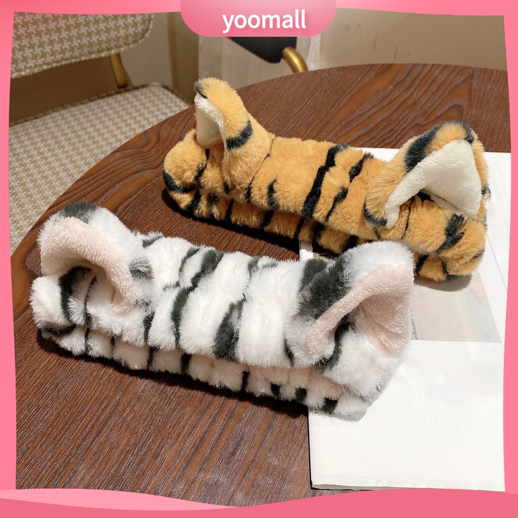 Băng Đô Tai Hổ Hoạt Hình Co Giãn Tốt Dùng Rửa Mặt Cho Nữ