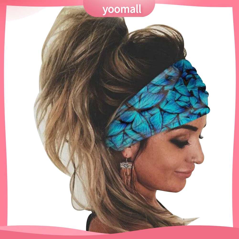 Băng Đô Thể Thao Bản Rộng Co Giãn Thoáng Khí Thấm Hút Mồ Hôi Nhiều Màu